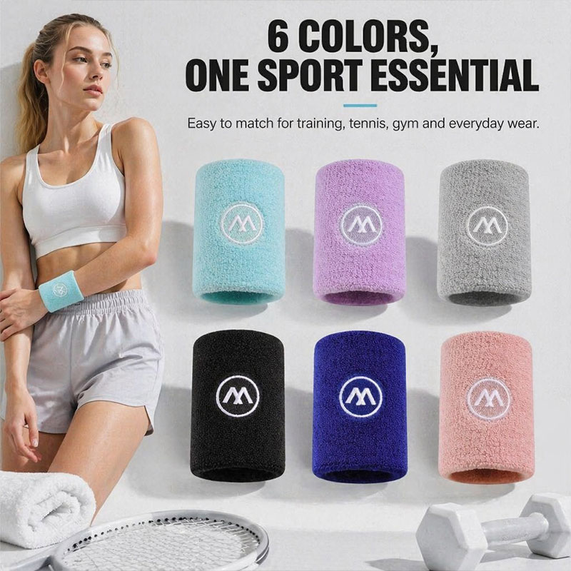 Wristband Pair Sweat - 1 Pair of Sweat-Absorbent and Breathable
