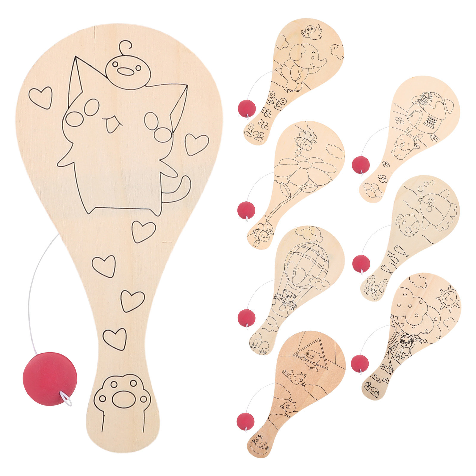8Pcs DIY Wooden Paddle Craft f - Badminton League ulasan dan harga